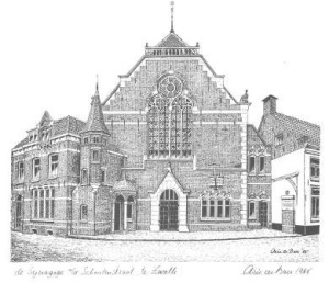 Synagoge Zwolle exterieur tek Arie de Boer 1985